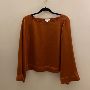 Silky Burnt Orange Dressy Shirt